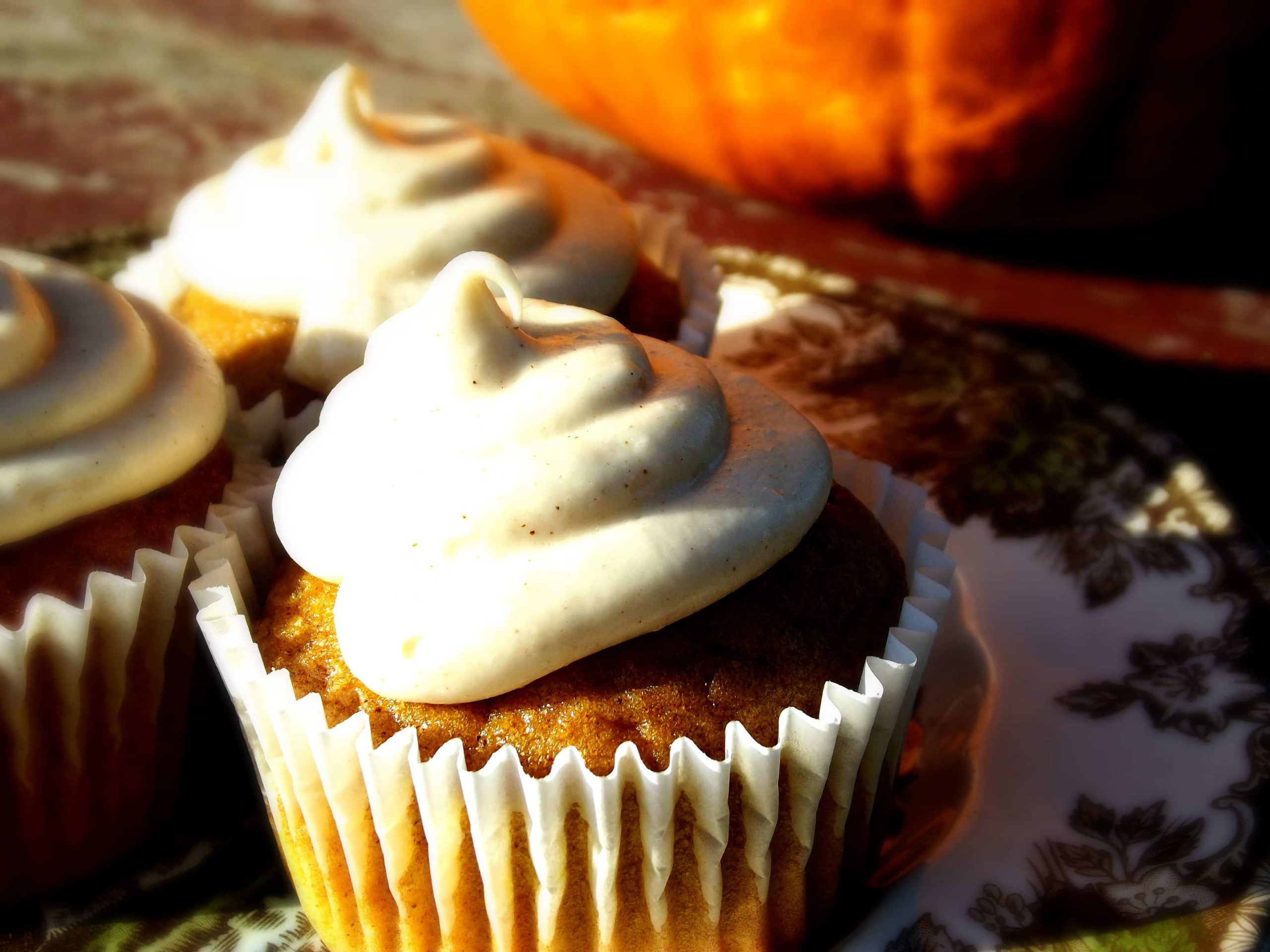 Pumpkin Cupcakes with Browned Butter-Cinnamon Cream Cheese Frosting