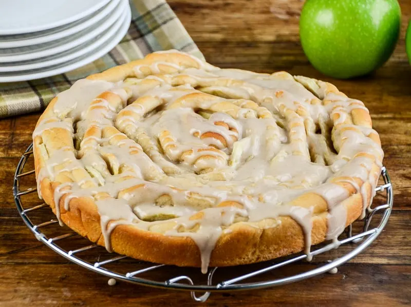 Spiral Apple Bread with Cinnamon Glaze
