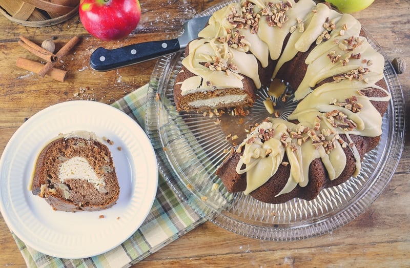 Apple Bundt Cake with Cream Cheese Swirl - Life In The Lofthouse