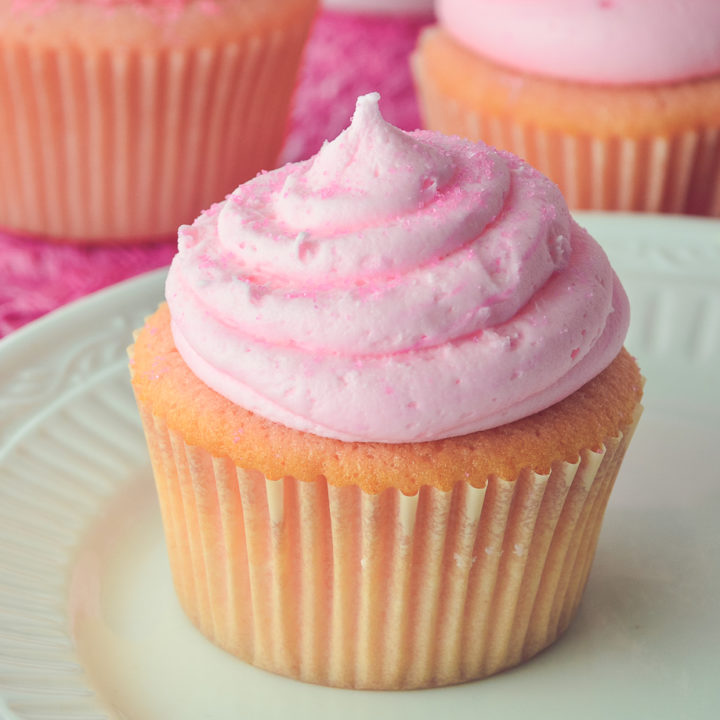 Almond Cupcakes with Cherry Almond Buttercream Frosting