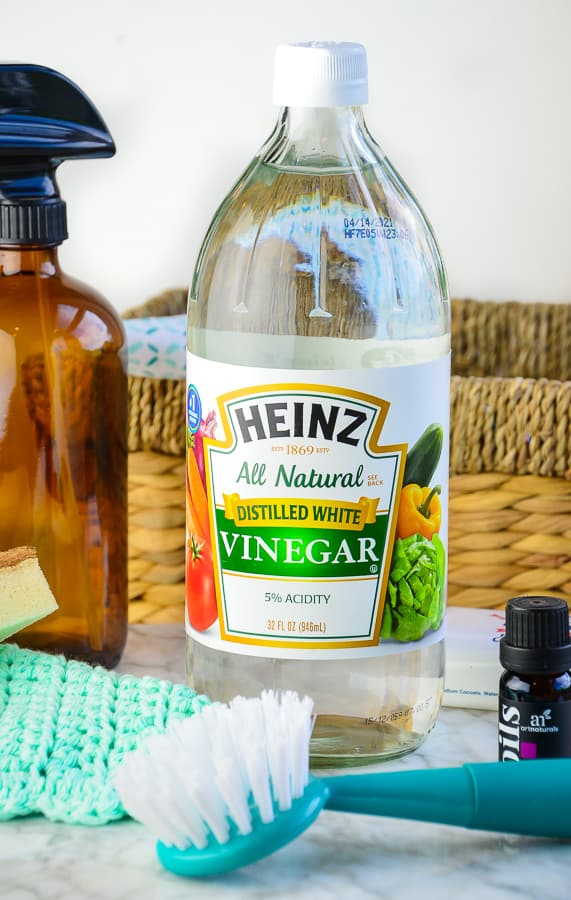 Distilled Vinegar is a great disinfectant, it also acts as a deodorizer and effectively cuts grease.
