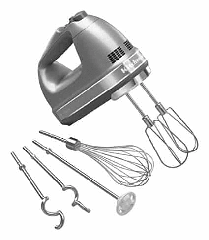 KitchenAid KHM926CU 9-Speed Digital Hand Mixer with Turbo Beater II Accessories and Pro Whisk - Contour Silver