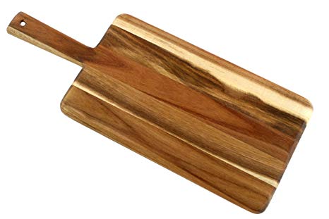 Villa Acacia Urban Wood Paddle Board and Bread Board, Modern Design - 17 x 7 Inch