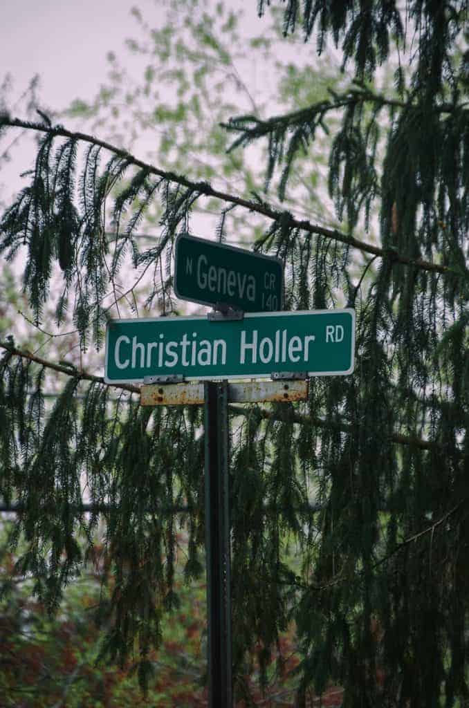 Christian Holler Road Street Sign in Wayne County New York. 