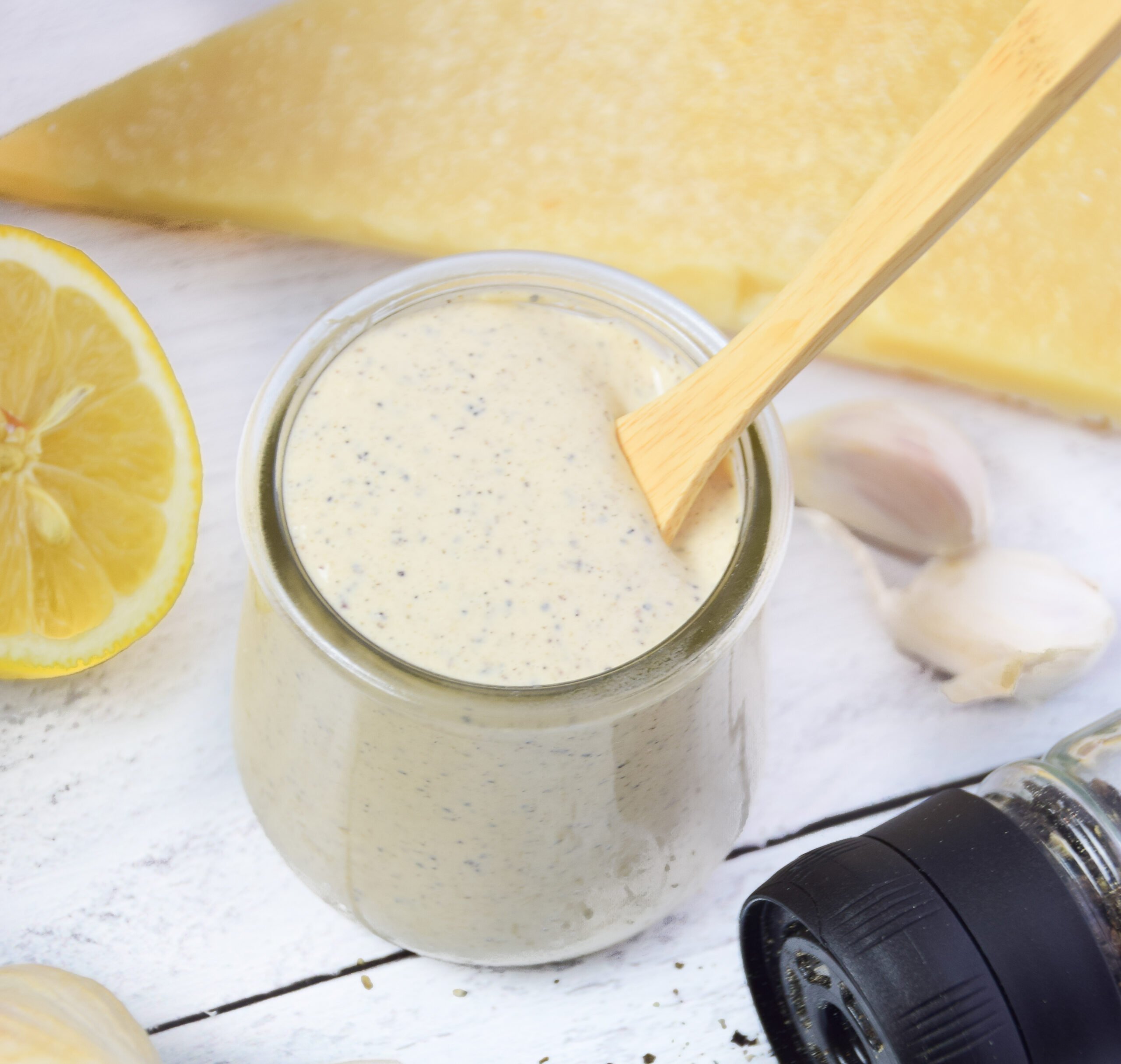 Garlic Pepper Parmesan Salad Dressing Inspired by The Changing Scene