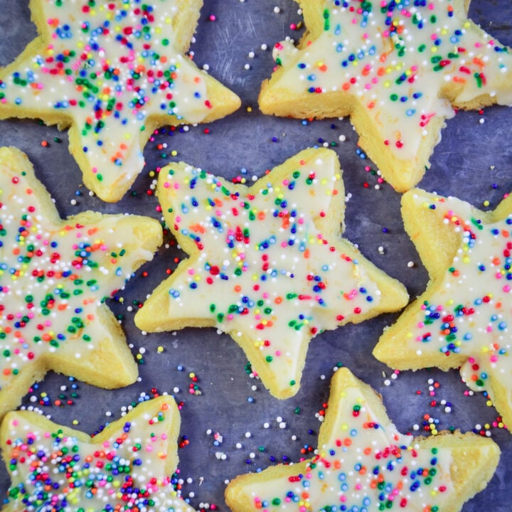 Orange Confetti Shortbread Stars