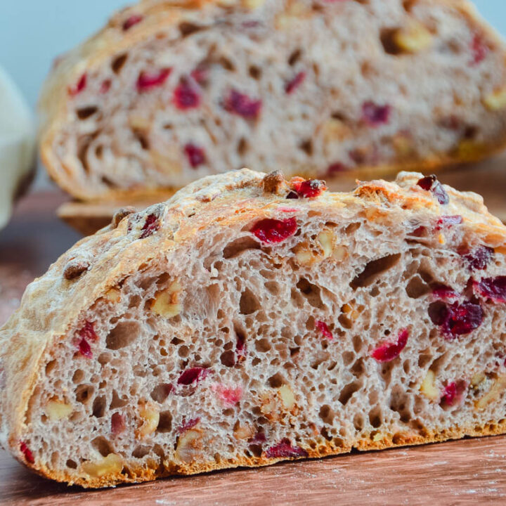 Cranberry Pecan No-Knead Bread