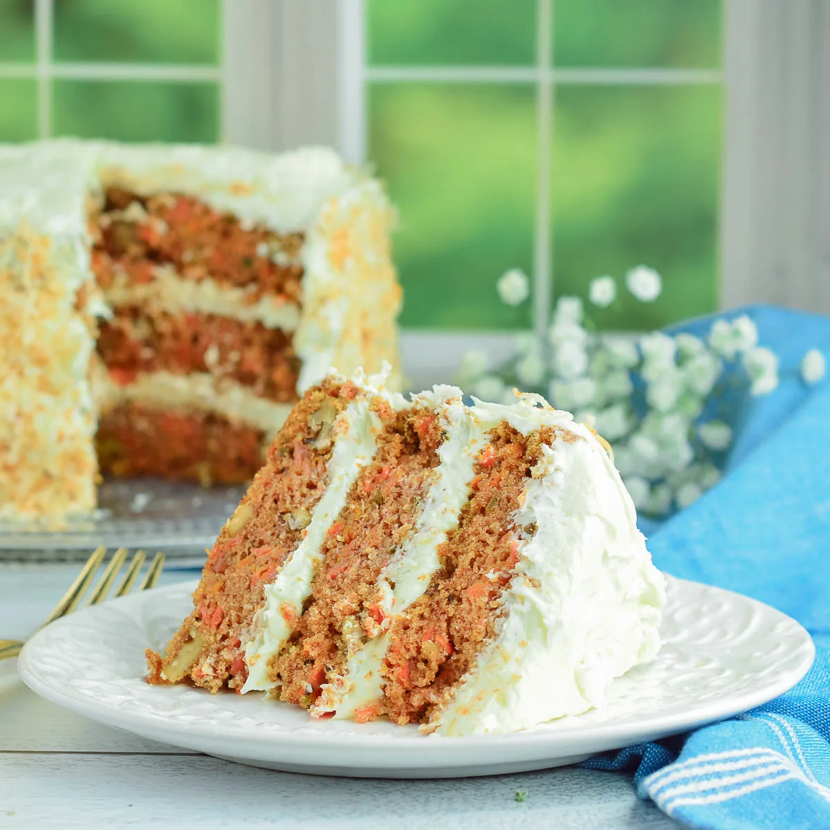Deluxe Carrot Cake with Coconut Cream Cheese Frosting