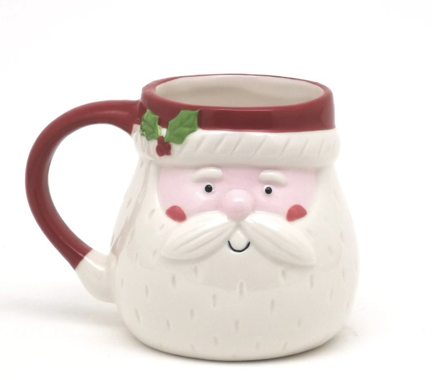 Holiday Time Santa Mug, 12 fl oz Stoneware Ceramic